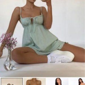 Princess polly Sage Green Empress of Love mini dress